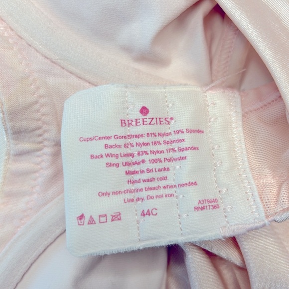 BREEZIES light pink lace non padded bra with underwire. Size 44 C. - Picture 5 of 5